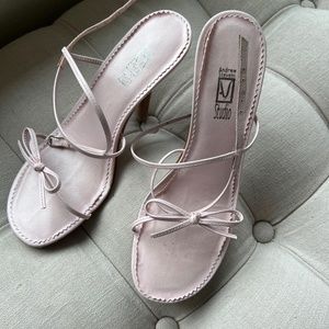 Strappy heel sandals- baby pink